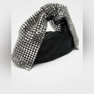 Zara SS23 Black Mini Bow Bag – Rhinestone Crystal Detail – Very Mini